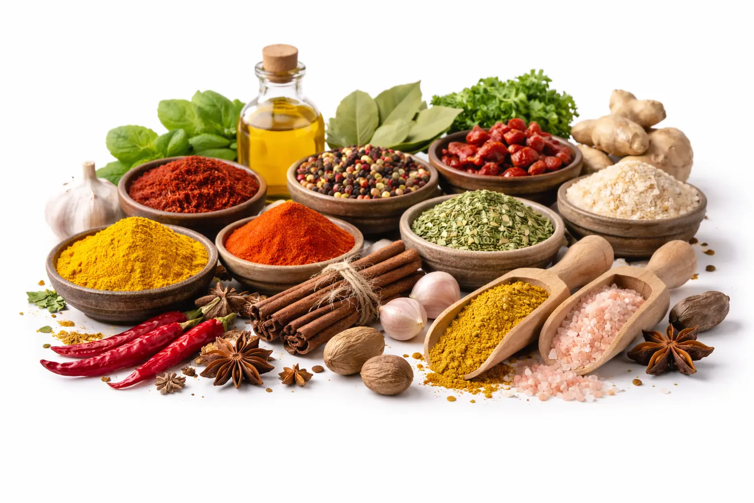 Dried spices and herbs prepared for wholesale trade